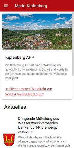 Android application Kipfenberg APP screenshort