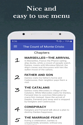 Android application The Count of Monte Cristo screenshort