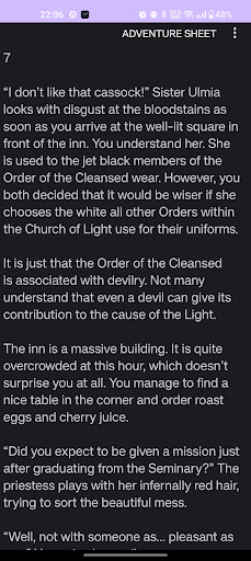 Path of Heresy Gamebook Screen 3