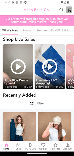 Android application Hello Belle Co. screenshort