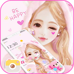 Cover Image of Download Pink Cartoon Lovely Girl Theme 1.1.8 APK