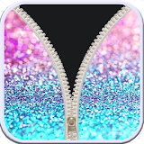 Cute glitter zipper lockscreen icon