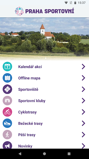 Android application Praha sportovní screenshort
