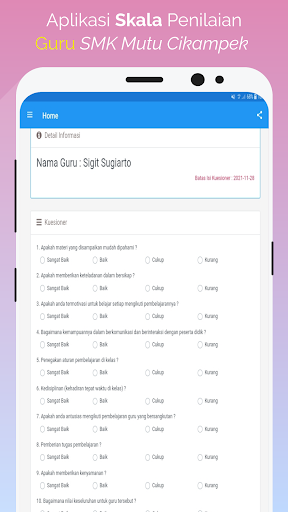 Android application Aplikasi Penilaian Guru screenshort