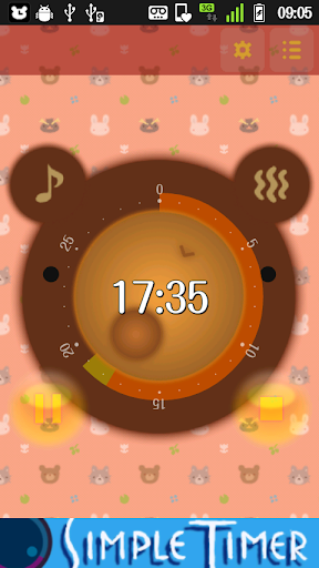 Android application KumaTimer (Bear's Face Timer) screenshort