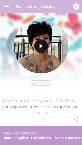 Android application Rádio Butterfly Hosting screenshort