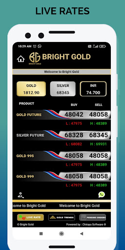 Android application Bright Gold Live screenshort