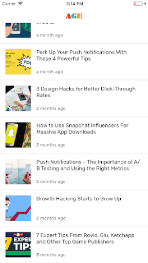 App Growth Experts Blog Screen 2