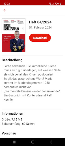 Herder Korrespondenz Screen 2