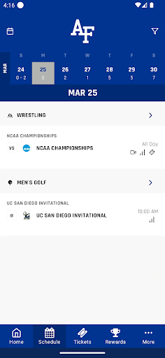 Screenshot of Air Force Falcons