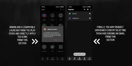 Screenshot of Liquid Black Icon Pack