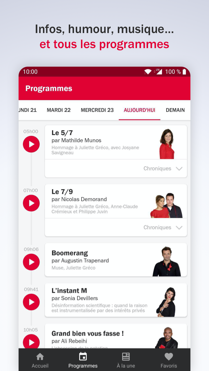 Android application France Inter - radio, actus screenshort