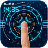 Fingerprint Lock Screen with Digital Clock icon