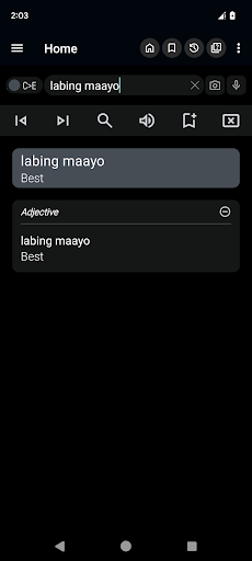 English Cebuano Dictionary Screen 2
