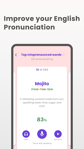 Android application PingoLearn: Speak English screenshort