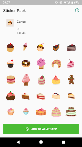 Android application Cakes Stickers For WhatsApp screenshort