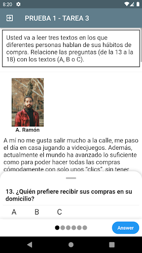 DELE B1 Spanish DEMO Screen 3