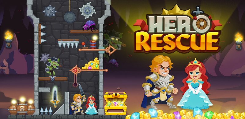Hero Rescue : Pin Pull - Pull The Pin Puzzle