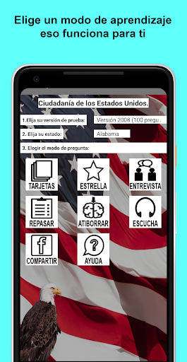 Android application Examen de Ciudadanía de EE. UU screenshort