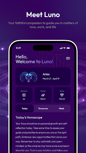 Android application Luno: Horoscope & Astrology screenshort