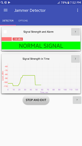 Android application Jammer Detector screenshort