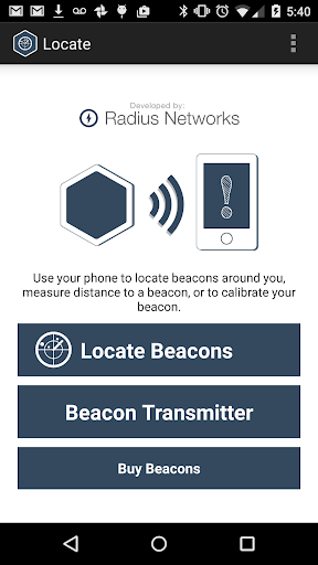 Android application Locate Beacon screenshort