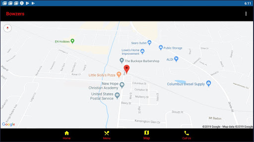 Bowzers Restaraunt App Screen 2