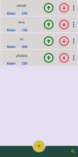 Android application Stok Takip screenshort