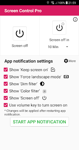 Android application Screen Control Pro screenshort