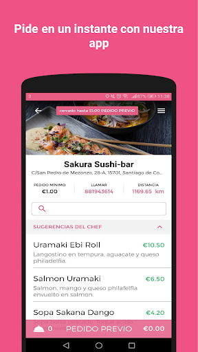 Android application Sakura Sushi-Bar screenshort