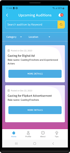 CASTINGON Screen 3