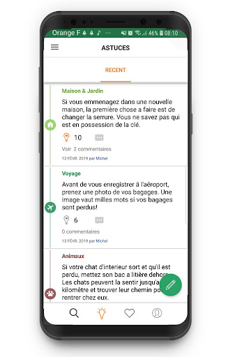Android application Astuces screenshort
