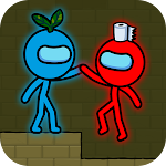 Red and Blue Stickman : Animation Parkour Apk