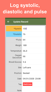 Blood Pressure Tracker Screenshot