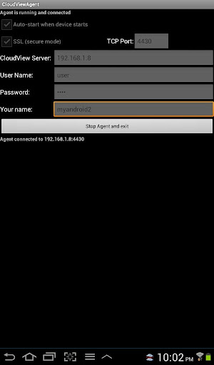 Android application CloudViewNMS Agent screenshort