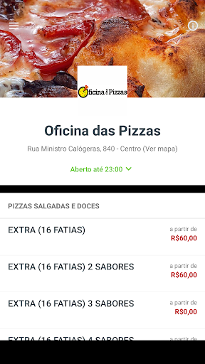 Android application Oficina das Pizzas screenshort