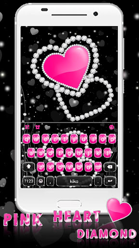 Android application Pink Diamond Heart Theme screenshort