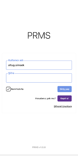 Android application PRMS Hasta Kayıt Bulut Servisi screenshort