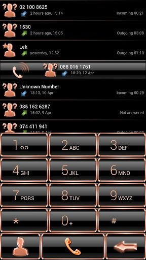 Dialer Theme GlassFrameBOrange