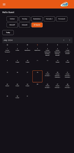 Scoretab-India Sports Calendar Screen 2