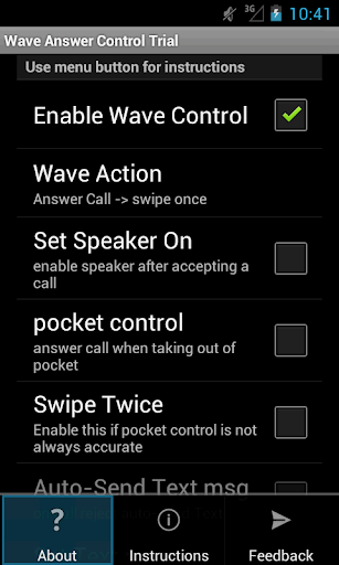 Wave Answer Control Trial Screen 2