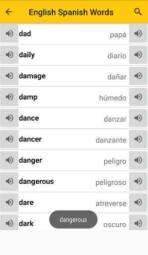 English Spanish Words