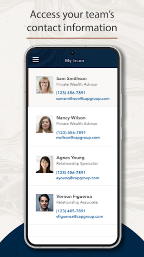 Android application Private Client Services screenshort