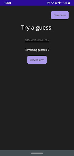 DumbGuessNumber Screen 2