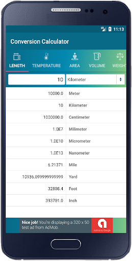 Conversion Calculator Screen 2