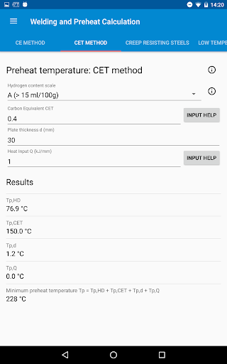 Welding cycle & Preheating Screen 2