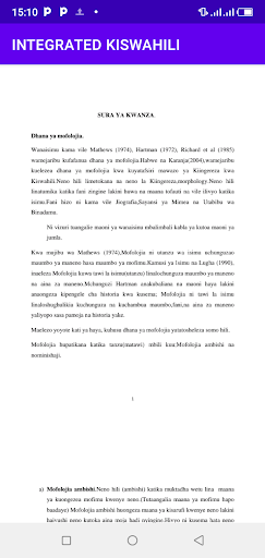 Intergrated Kiswahili