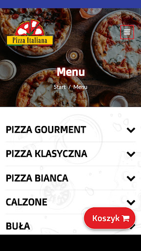 Android application Pizza Italiana screenshort