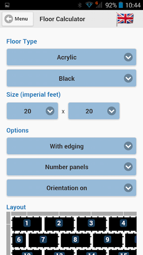 Grumpy Joes Floor Calculator Screen 2