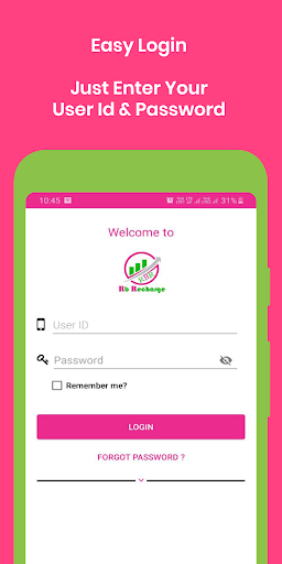 Android application RB RECHARGE screenshort